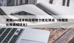 黑帽seo技术和白帽哪个优化快点（白帽优化和黑帽优化）