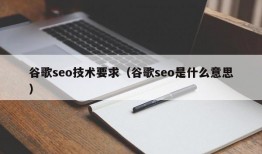 谷歌seo技术要求（谷歌seo是什么意思）